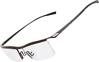 Black Half Rimless Business Reading Glasses 1.50 Men Women Fashion Rimless Reading Eyeglasses + Eyewear Case