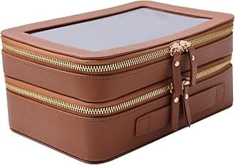 Clear Travel Toiletry bag Toiletry Case Carry on Travel Accessories Bag Makeup Bag Dimensions | LxWxH:9” x 6” x 4.2” (Brown, SHC-TL-2)