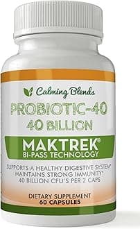 CALMING BLENDSProbiotic, 40 Billion CFU, Bi-Pass Delivery System for Maximum Effectiveness, Shelf Stable, 60 Vegetable Capsules