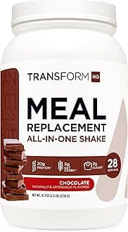 TransformHQ Meal Replacement Shake Powder 28 Servings (Chocolate) - Gluten Free, Non-GMO