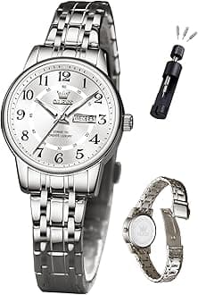 Women's Watches Luxury Diamond Arabic Dial Wrist Watch for Women with Date Waterproof Stainless Steel Quartz Ladies Watch