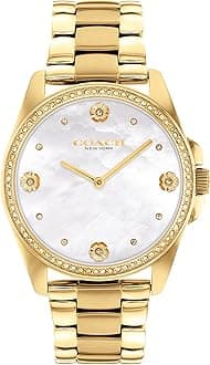 COACH Women's Watch GREYSON 1.1 inches (28 mm) / 1.4 inches (36 mm), Gold MOP, Bracelet Type