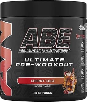Applied Nutrition ABE Pre Workout - All Black Everything Pre Workout Powder, Energy & Physical Performance with Citrulline, Creatine, Beta Alanine (375g - 30 Servings) (Cherry Cola)