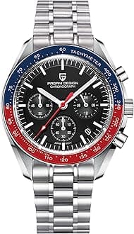 RollsTimiPagani Design 1701 Mens Quartz Watch Casual Stainless Steel Dial 40mm Analog Automatic Watch 100M Water Resistant Chronograph Mirror Watch with Sapphire