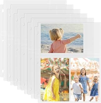 Aegero 50 Pack 4 x 6 Photo Sleeves for 3 Ring Binder(300 Pictures), Heavy-Duty Archival Photo Page Protectors, Clear Picture Album Refill Pages Holds, Acid-Free