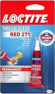 Loctite Threadlocker Red 271 - Permanent Thread Lock Glue for Nuts, Bolts, & Fasteners, High Strength Screw Glue to Prevent Loosening & Corrosion - 6 ml, 1 Pack