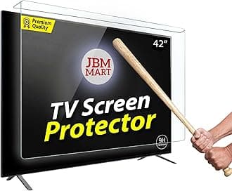 JBM MART 42 Inch TV Screen Protector - Tempered Glass Guard, 9H Hardness, Scratch resistance, Crystal Clear | 3 mm Thickness