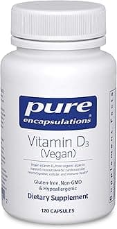 Pure Encapsulations Vitamin D3 Vegan | Support for Musculoskeletal, Cardiovascular, Neurocognitive, Cellular, and Immune Health* | 120 Capsules