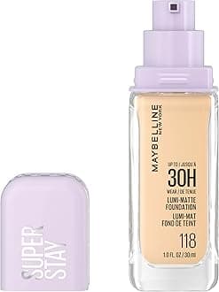 Maybelline Super Stay Lumi-Matte Foundation, Lightweight and Buildable Full Coverage Foundation Makeup For Up To 30HR Wear, 125, 1 Count