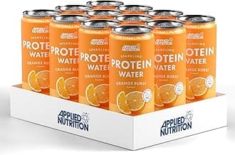 Sparkling Protein Water - 10g Collagen Boost – Low-Calorie Hydration with Vitamin C and Coconut Water – Refreshing and Wellness Drink (Pack of 12 Cans x 330ml) (Orange Burst)