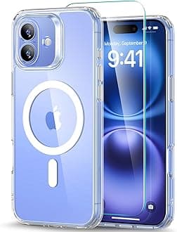 ESR for iPhone 16 Case (4 in 1) Set, Translucent Matte Case with Screen Protector, Compatible with MagSafe, Military-Grade Protection, Classic Series, Clear