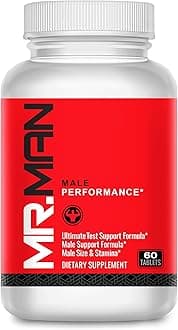 Mr Man - Male Performance and Enlargement Pills for Men - Increase Size, Drive, Strength and Endurance - Add Up to 6” Fast With Boosted Performance - 60 Tablets