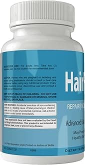 Hairfortin Advanced Hair Growth Vitamins and Minerals - Extra Strength Formula for Hair, Skin, and Nails with Biotin - Gluten Free, 60 Capsules