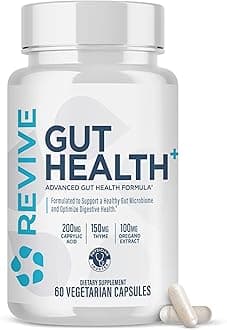 Revive Gut Health+ | Advanced Daily GI Support Formula | Optimal Digestive Wellness & Nutrient Absorption | Prebiotics, Probiotics, Digestive Enzymes Blend | Vegan, Gluten-Free | 60 Capsules