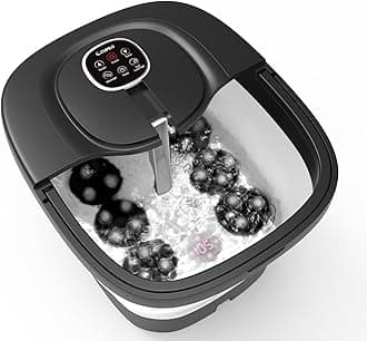 Foot Massager with Hot Tub, 2025 Upgraded Foot Tub with Circulating Heat, Motorized Shiatsu Massage Balls, Foot Soaking Tub for Wave Pedicure, Remote Control,