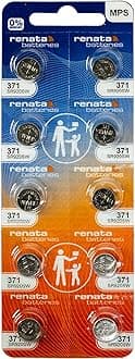 Renata 371 SR920SW Batteries - 1.55V Silver Oxide 371 Watch Battery (10 Count)