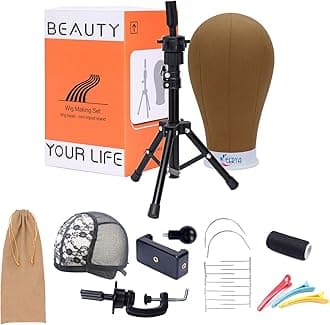 EERYA Wig Stand, 22 Inch Brown Wig Head Stand With Mannequin Head, Wig Stand ...