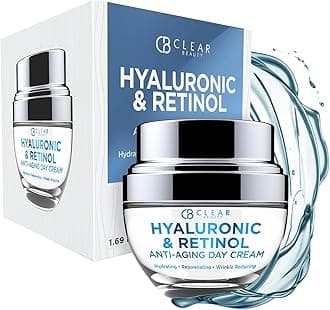 Hyaluronic & Retinol Face Moisturizer – Hydrating Day Cream For Dry & Mature Skin – Reduces Fine Lines, Firms & Softens Texture – Dermatologist Tested, Korean Skin Care Vegan – 1.69 Fl Oz