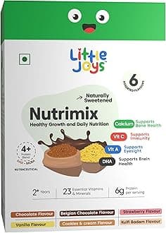 Little JoysNutrimix Nutrition Powder Trial Box | 6 Flavours | 2-6 Years | Zero Refined Sugar | Supports Healthy Growth & Boosts Immunity | With Ragi, Bajra, Almonds & Oats| 200 Gram