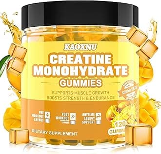Creatine Monohydrate Gummies 5600mg for Men & Women, 120 CT Chewable Creatine Gummies for Muscle Support, Energy Boost, 5.6g of Creatine Monohydrate per Serving - Sugar Free, Vegan (Mango Flavor)