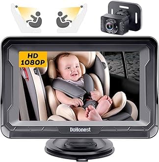 DoHonest Baby Car Camera HD 1080P - Rear-Facing Car Baby Monitor with Night Vision, Adjustable View Angle, Easy Setup, Anti-Glare Display, Safety for Kids & Infants
