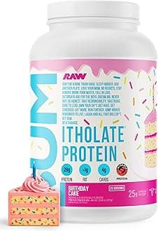 RAW Whey Isolate Protein, (CBUM Itholate Protein) - 100% Grass-Fed Sports Nutrition Powder for Muscle Growth & Recovery - Low-Fat, Low Carb - 25 Servings (Birthday Cake)