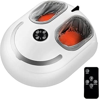 Foot Massager with Heat Shiatsu Foot Massager with Remote Deep Relief for Tired Muscles Electric Feet Massage Machine for Home and Office Gifts for Mom Dad White