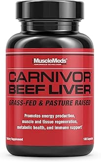 Carnivor Beef Liver Capsules, Energy Production, Muscle Recovery, Immunity, Non-GMO, Liver Health Supplement, Grass Fed 180 Capsules