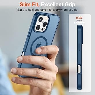 SUPFINE Magnetic for iPhone 16 Pro Case (Compatible with MagSafe) (10 FT Military Grade Drop Protection) Slim Translucent Matte Shockproof with Anti-Fingerprint Phone Case,Deep Blue
