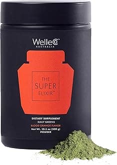 - The Super Elixir Daily Greens Powder, Probiotic Drink Mix with Whole Foods, Gluten Free, Vegan Gut Health Powder, Energy, Immunity, Healthy Skin, Hair & Nails (Jar, Blood Orange)