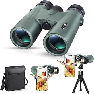 Binoculars for Long Distance,Ultra HD Binoculars for for Bird Watching,Wildlife,Safari with Phone Adapter & Tripod | Range 2000 Meter, | Zoom 12x42 | Wide Eye Peice (Green)