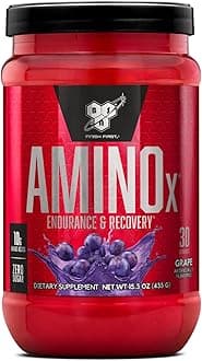 BSN AMINOx® Amino Energy Powder for Endurance And Recovery, Effervesent Instantized Amino Acids, Dietary Supplement - Grape, 435 Grams, 30 Servings