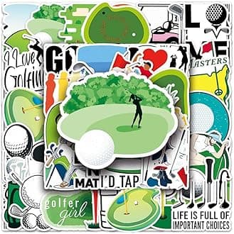 Golf Stickers |50Pcs Golf Sport Waterproof Vinyl Decals for Water Bottles Laptop Luggage Cup Computer Mobile Phone Skateboard