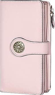 Travelambo Women's Wallet RFID Blocking Trifold Clutch Large Capacity Credit Card Holder Travel Purse, ReNapa Pink Champagne, one size, Vintage