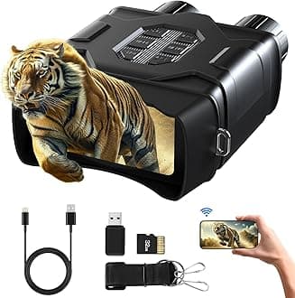 GTHUNDER Night Vision Goggles, Night Vision Binoculars for Total Darkness, Digital Night Vision Goggles with Distant Night Visible Range with 32GB TF Card for Surveillance, Hunting, Spotting