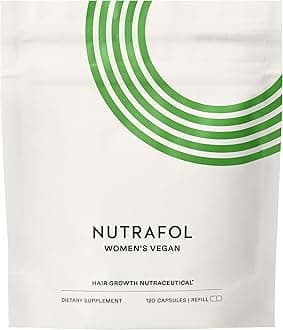 - Nutrafol Women's Hair Growth Supplements, for Women 18-44 Years Old, Clinically Tested for Visibly Thicker, Stronger Hair, 100% Vegan Ingredients, Dermatologist Recommended - 1 Month Supply, 1 Pouch