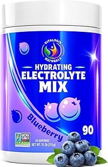 Blueberry Hydration Powder – Zero Sugar Electrolyte Drink Mix | 90 Servings | Keto, Vegan, Gluten-Free | Natural Electrolytes for Muscle Recovery, Energy, Cramp Relief | for Women, Runners