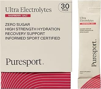 Ultra Electrolytes Hydration Raspberry Salt Sachets (30 Pack), High Performance Sugar Free Electrolytes Powder, 1000mg Sodium, Optimise Hydration & Support Muscles, Travel-Friendly Format