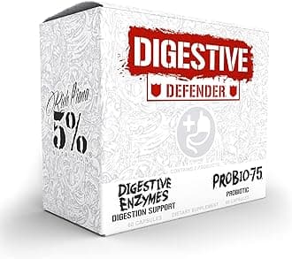 Rich Piana Digestive Defender 2-in-1 Box with Probio-75 | Probiotic + Prebiotic & Diges-Ten Digestive Enzyme Formula (30 Svgs)