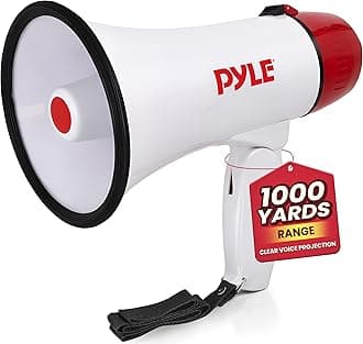 Pyle Compact and Portable 20-Watt Megaphone Speaker with Microphone Cheerleading, Police, Football, and More - Green