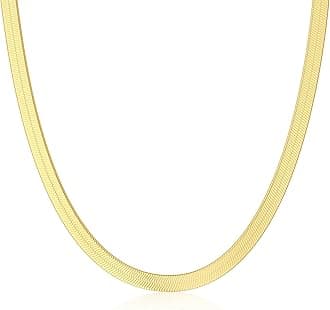 DEARMAY 14K Gold Plated Necklaces for Women, Dainty Gold Herringbone Choker Necklace Thin Layered Snake Chain Jewelry for Gifts