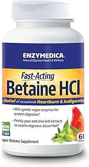 Enzymedica, Fast-Acting Betaine HCl, 60 Capsules