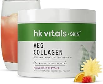 Veg Collagen Supplement Powder (Mixed Fruit, 100g) | Collagen Peptides with Vitamin C, E | For Healthy Skin, Hair & Nails