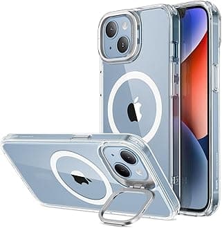 ESR for iPhone 13/14 Case, Compatible with MagSafe, Adjustable Camera Ring Stand, Scratch Resistant Back, Military-Grade Protection, TPU, Classic Magnetic Back Cover with Kickstand, Clear