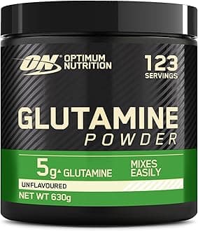 Glutamine Powder, l-Glutamine Amino Acid Powder, Food Supplement, Pre and Post Workout Shake, Unflavoured, 123 Servings, 630 g