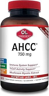 Premium AHCC Supplement 750mg of AHCC per Capsule – Supports Immune Health, Liver Function, and Natural Killer Cell Activity - Bulk 120 Servings