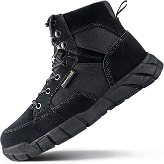 Men's Waterproof Hiking Tactical Work Boots 6 Inches Lightweight Military Breathable Desert Boots(Black US 11)