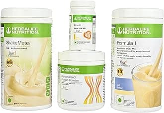 Herbalife Nutritonal Shake mix Kulfi 500gm Personalised protein powder 200gm afresh Lemon 50gm and Shakemate 500gm