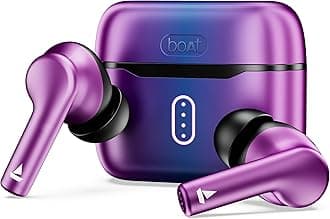 Airdopes 141 Pro Buds, 13mm Drivers, Metallic Finish, 60HRS Battery, 4Mics ENx, Fast Charge, IPX5, v5.3 Bluetooth Earbuds, TWS Ear Buds Wireless Earphones with mic (Galactic Purple)