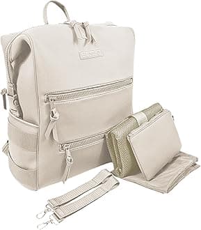 Lightweight Diaper Bag Backpack, Water-resistant Neoprene Bag With Changing Pad, Stroller Straps, Wet Bag and Pouch